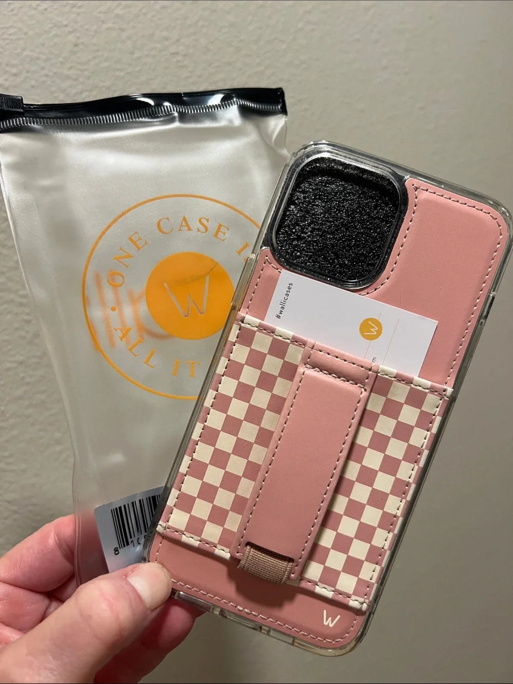 Walli Case “Blush Check” IPhone 13 Pro Max Pink Cream Check New Condition